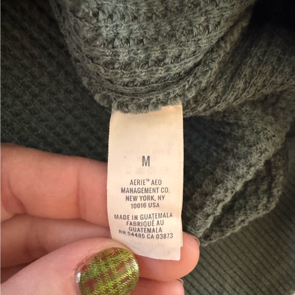 Aerie Women’s Olive Crewneck Sweatshirt - Picture 3 of 4